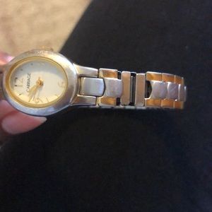 Two Times watches silver& gold and one brown!